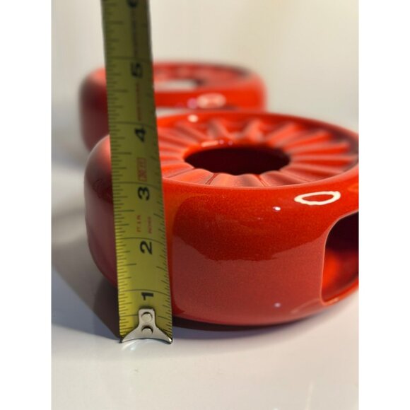 VTG Waechtersbach Candle Warming Bases Red Ceramic 5.5"x3" | Made in West German - Picture 7 of 7